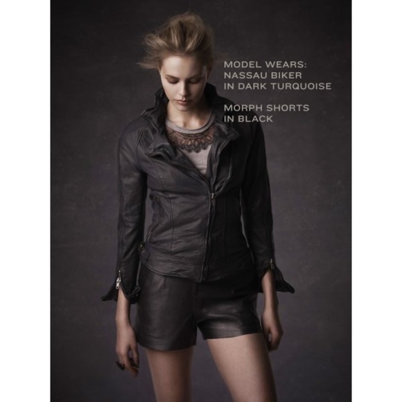 Muubaa Nassau Leather Biker Jacket in Storm Grey Moto Leather Jacket Size US 8 - Picture 13 of 13